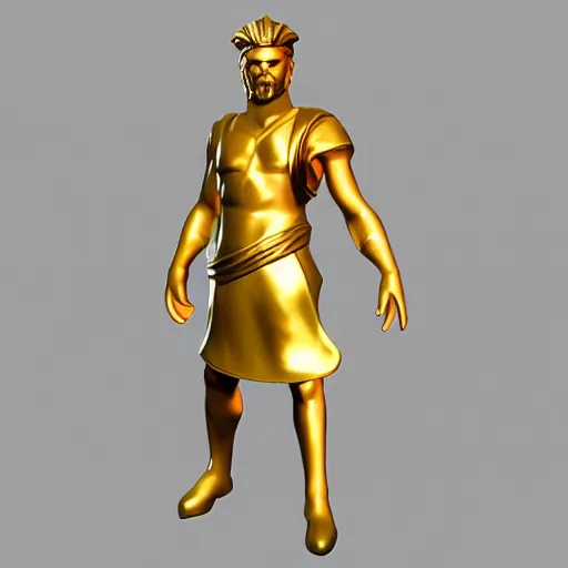 Image similar to greek god fortnite skin, 3 d model, high resolution