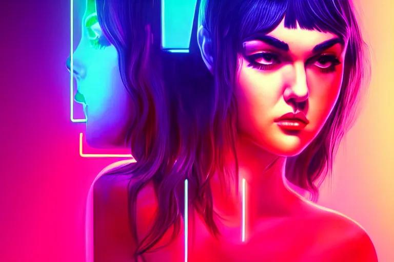 Prompt: photo of Sasha grey (((neon lighting)) in chromatic dmt dmt sprititual temple with DISPACEMENTS Displacements, elegant, highly detailed, smooth, sharp focus, illustration, beautiful, geometric, trending on artstation, cinematic, artwork by WLOP