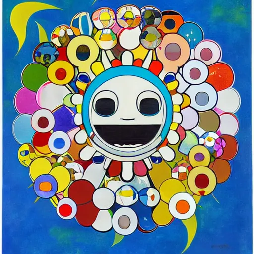 Image similar to astronaut painting by takashi murakami