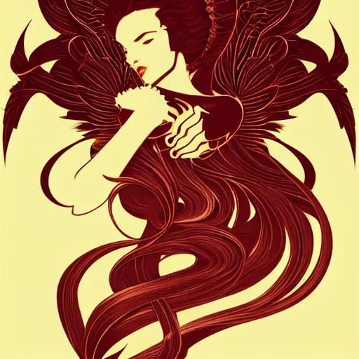 Image similar to silhouette of a Phoenix illustration, vector art style, medium shot, intricate, elegant, highly detailed, digital art, ffffound, art by JC Leyendecker and sachin teng