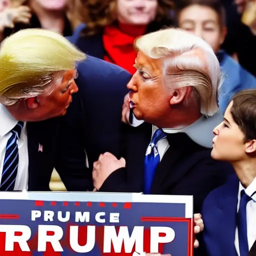 Image similar to trump kissing joe Biden