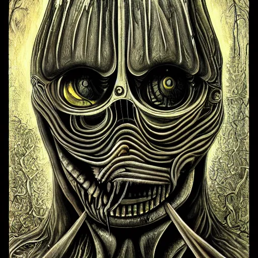 Image similar to a beautiful painting representative of the art style of giger