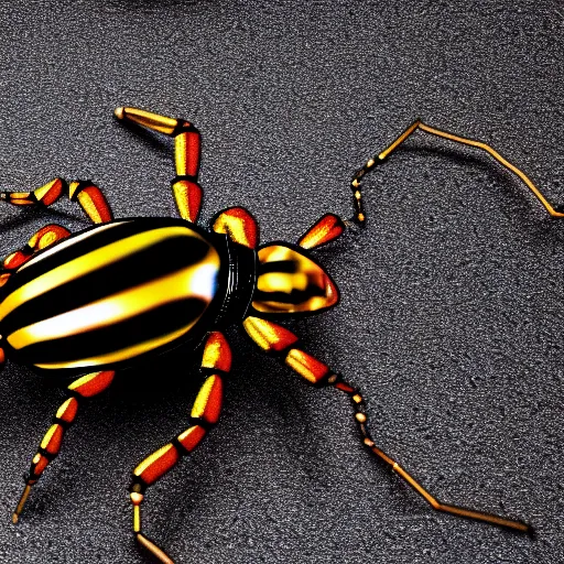 Image similar to still macro of venomous beetle hyper realistic cinematic lighting