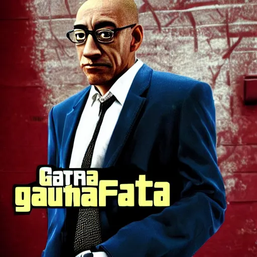 Image similar to Giancarlo Esposito aka Gus Fring from Better Call Saul as a GTA character portrait, Grand Theft Auto, GTA cover art