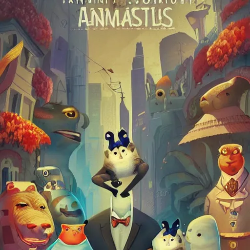 Image similar to Fantastic Animals 1, movie poster, artwork by Cory Loftis