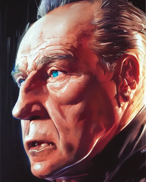 Image similar to cinematic portrait piero angela by peter andrew jones, by mark brooks, hd, hyper detailed, 4 k