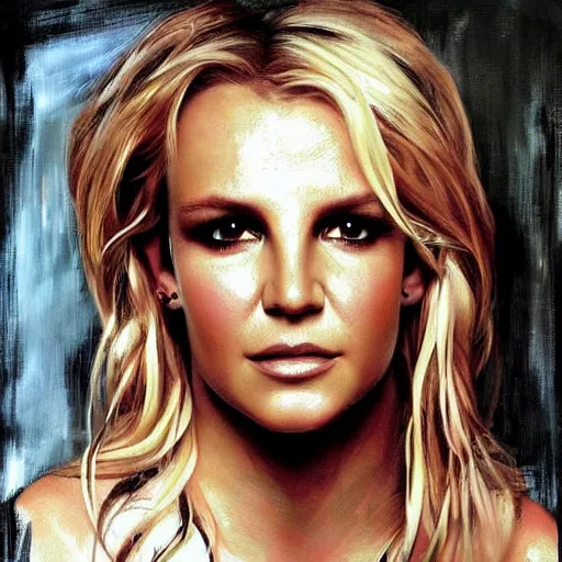 Image similar to britney spears and jennifer morrison morphed together, hybrid, jeremy mann painting