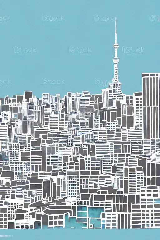 Image similar to minimalist watercolor art of tokyo, illustration, vector art