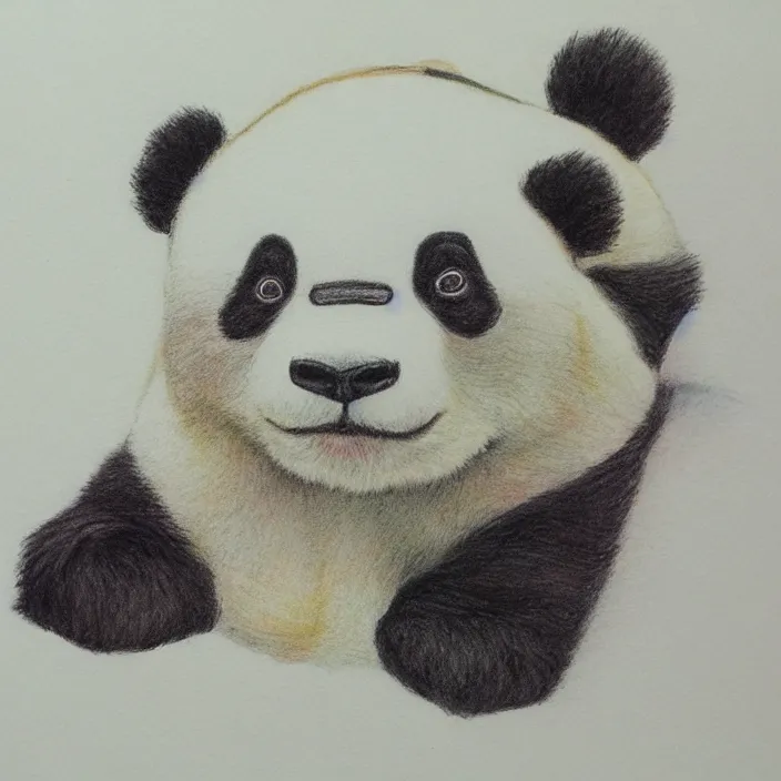 Prompt: isometric color pencil of a panda, i'm the style of spirited away