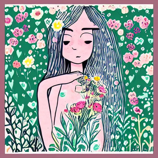 Image similar to maruti_bitamin instagram, girl with flowers