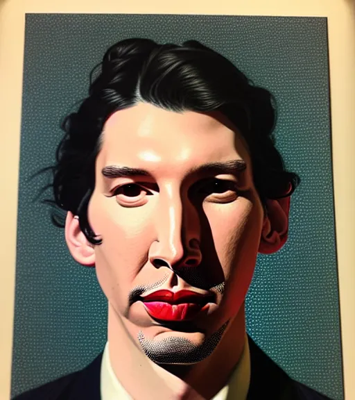 Prompt: portrait of adam driver by jon whitcomb and gil elvgren and ikenaga yasunari and ayana otake and sydney prior hall