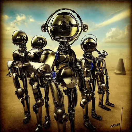 Prompt: mechanical clockwork troopers, digital art, photo - realistic,