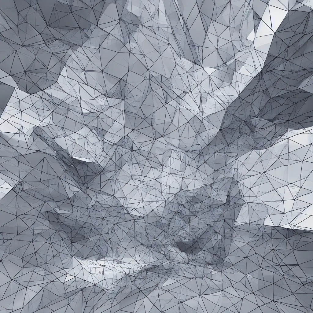 Image similar to a multi layer of forms and shapes intersecting with voids architecture render