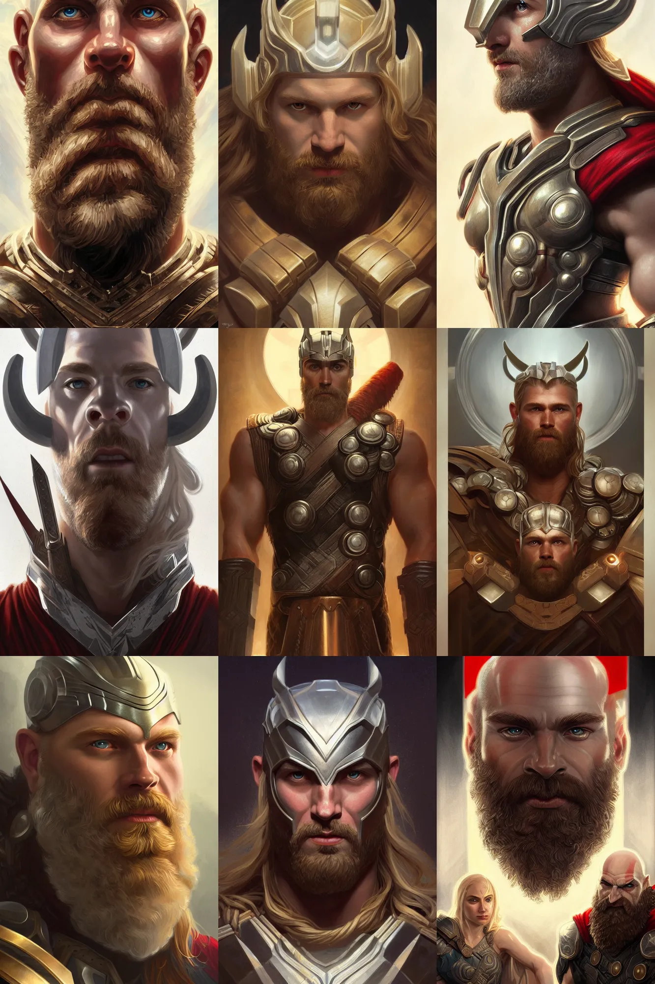 Prompt: symmetry!! portrait of thor in the style of god of war, machine parts embedded into face, intricate, elegant, highly detailed, digital painting, artstation, concept art, smooth, sharp focus, illustration, art by artgerm and greg rutkowski and alphonse mucha, 8 k