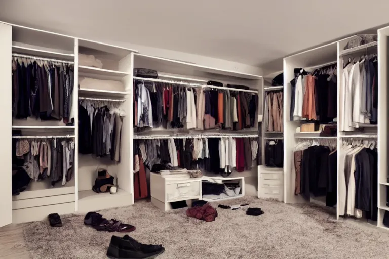 Prompt: wardrobe with winter inside, cinematic, wide angle