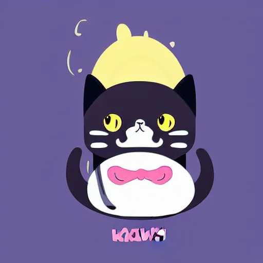 Prompt: Kawaii Cat, vector illustration, high resolution, best selling.