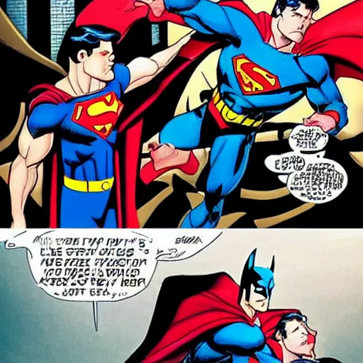 Image similar to superman vs batman