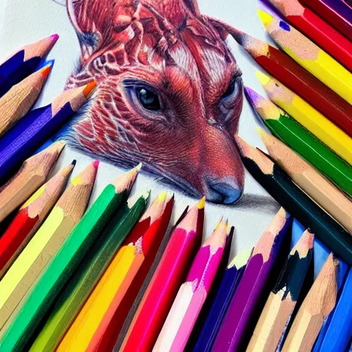 Image similar to Colored pencil art on paper, highly detailed, artstation, PrismaColor