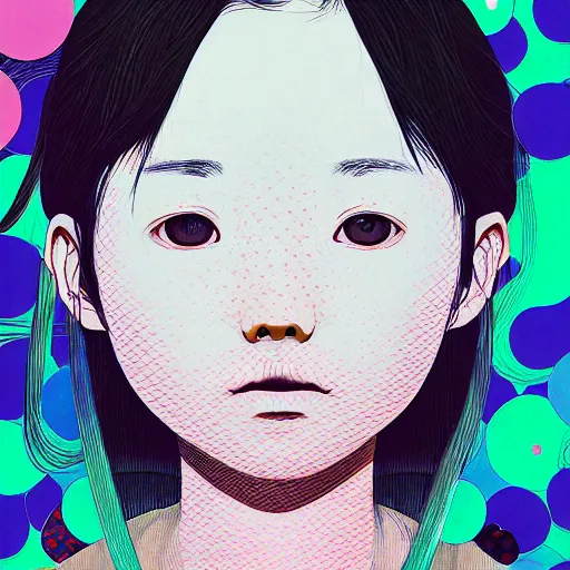 Image similar to a portrait of a girl by inio asano, beeple and james jean, chiho aoshima color scheme