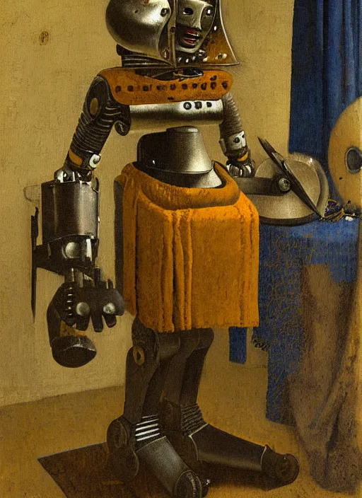 Image similar to robot warrior by Johannes Vermeer