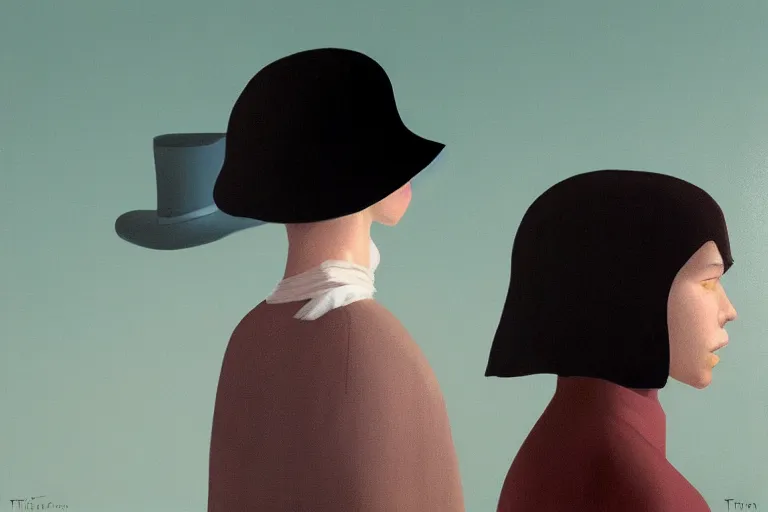 Image similar to young a woman with a raven - shaped hat artwork by tim eitel