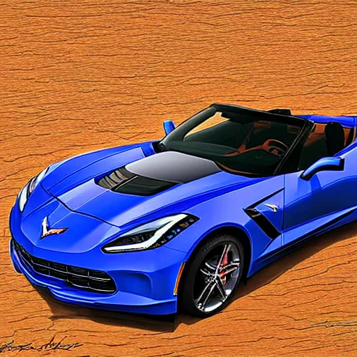 Prompt: an invisible mold of a corvette convertible, digital art