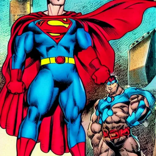 Image similar to rob liefeld, superhero, thick chest