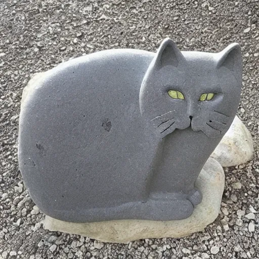Image similar to “cat made out of stone”