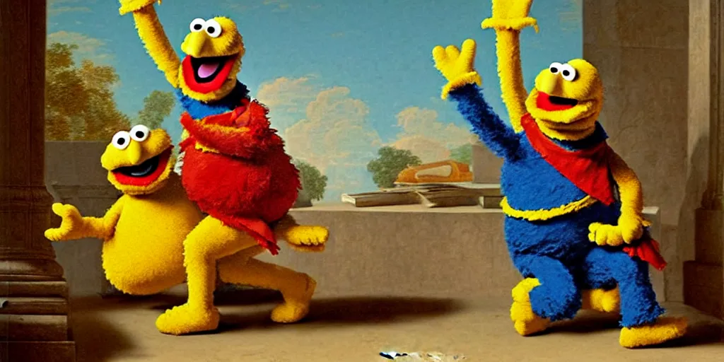 Image similar to the triumph of bert and ernie sesame street by carle vernet