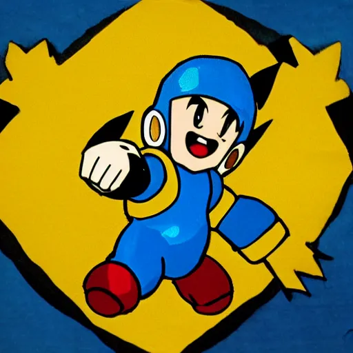 Prompt: Megaman as Pikachu