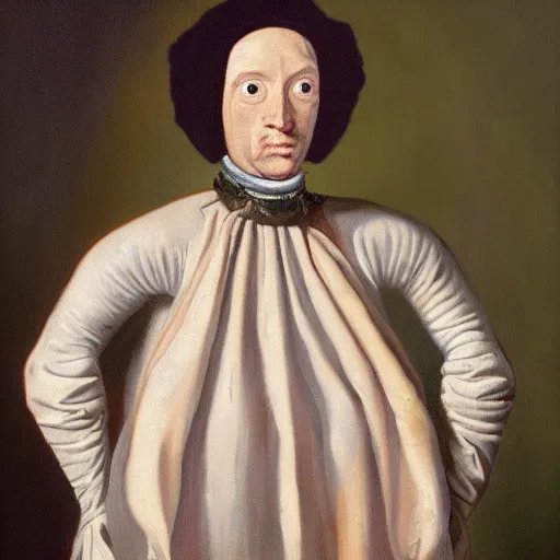 Image similar to oil painting portrait of an alien being in clothes from the year 1 6 0 0