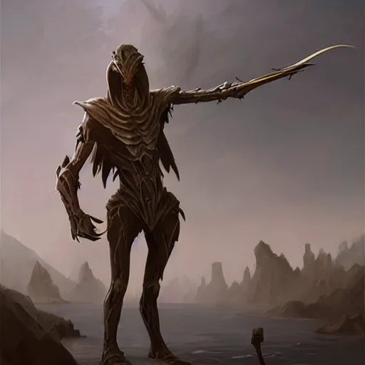 Image similar to A Silt Strider from Morrowind, Magic the Gathering art, art by greg rutkowski, matte painting, trending on artstation, very detailed