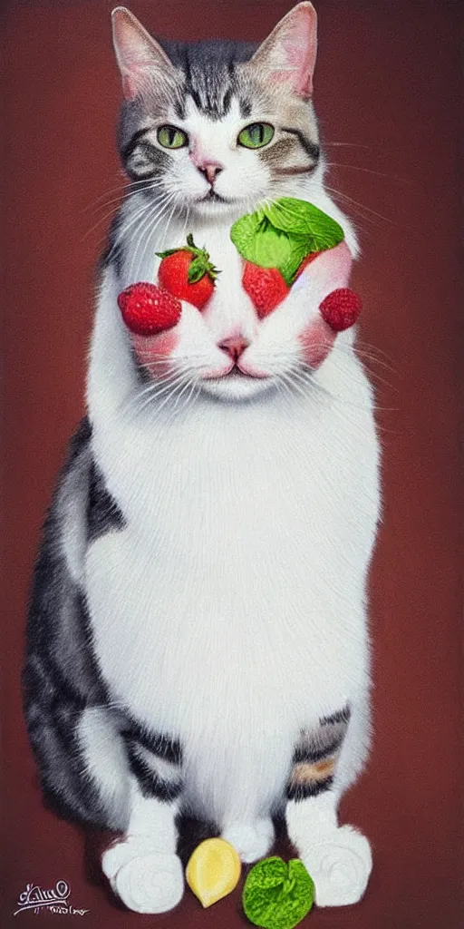 Image similar to smoothie the cat, hyper realistic portrait, cute