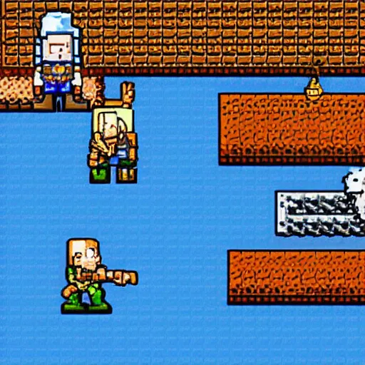 Prompt: The Witcher with SNES 2d graphics, pixel art