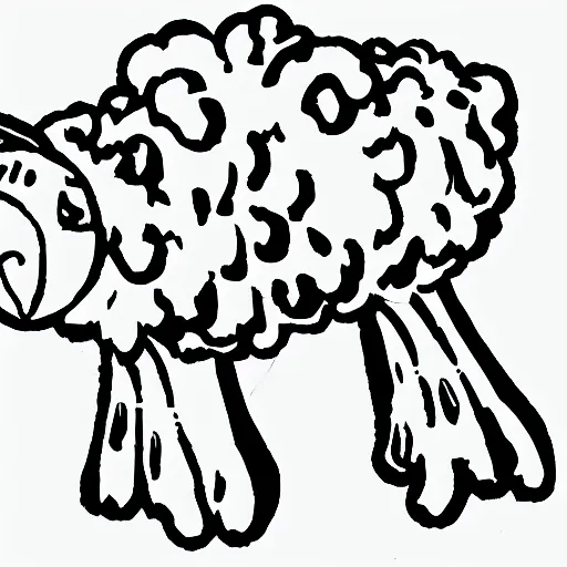 Image similar to one-line art grafic the sheep