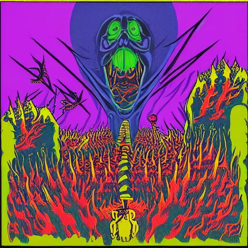 Prompt: king gizzard and the lizard wizard album art,