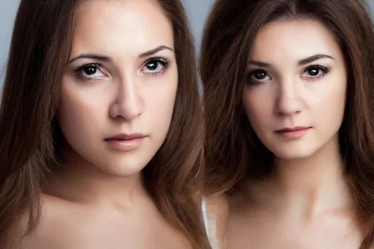 Prompt: a portrait headshot photograph of a female actor looking at the camera, ultra high detailed, realistic, hair light, key light