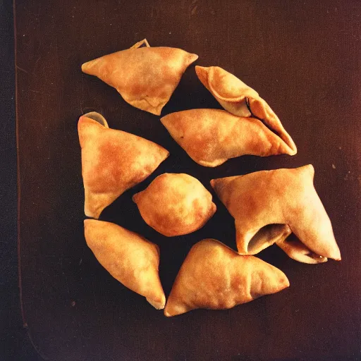 Image similar to Football shaped samosa, 8k 35mm film look