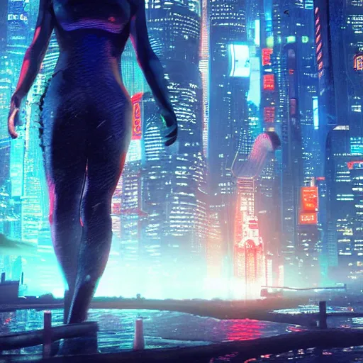 Prompt: altered carbon world, cyberpunk,