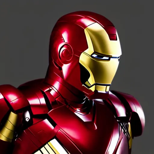 Image similar to “Still of Elmo as Iron Man, portrait, realistic, 50 mm lens, medium shot, dramatic studio lighting, cinematic, black background, realistic photo”