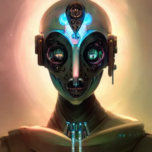 Prompt: portrait of a beautiful cybernetic drow, cyberpunk concept art by pete mohrbacher and seb mckinnon and beksinski and josan gonzales, digital art, highly detailed, intricate, sci-fi, sharp focus, Trending on Artstation HQ, deviantart, unreal engine 5, 4K UHD image