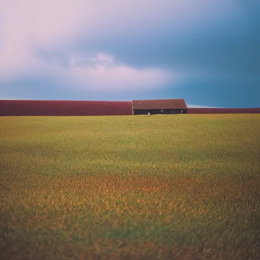 Image similar to portra 8 0 0 photography lonely house in a huge field