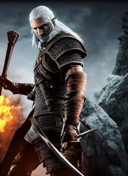 Image similar to geralt of rivia in dark souls