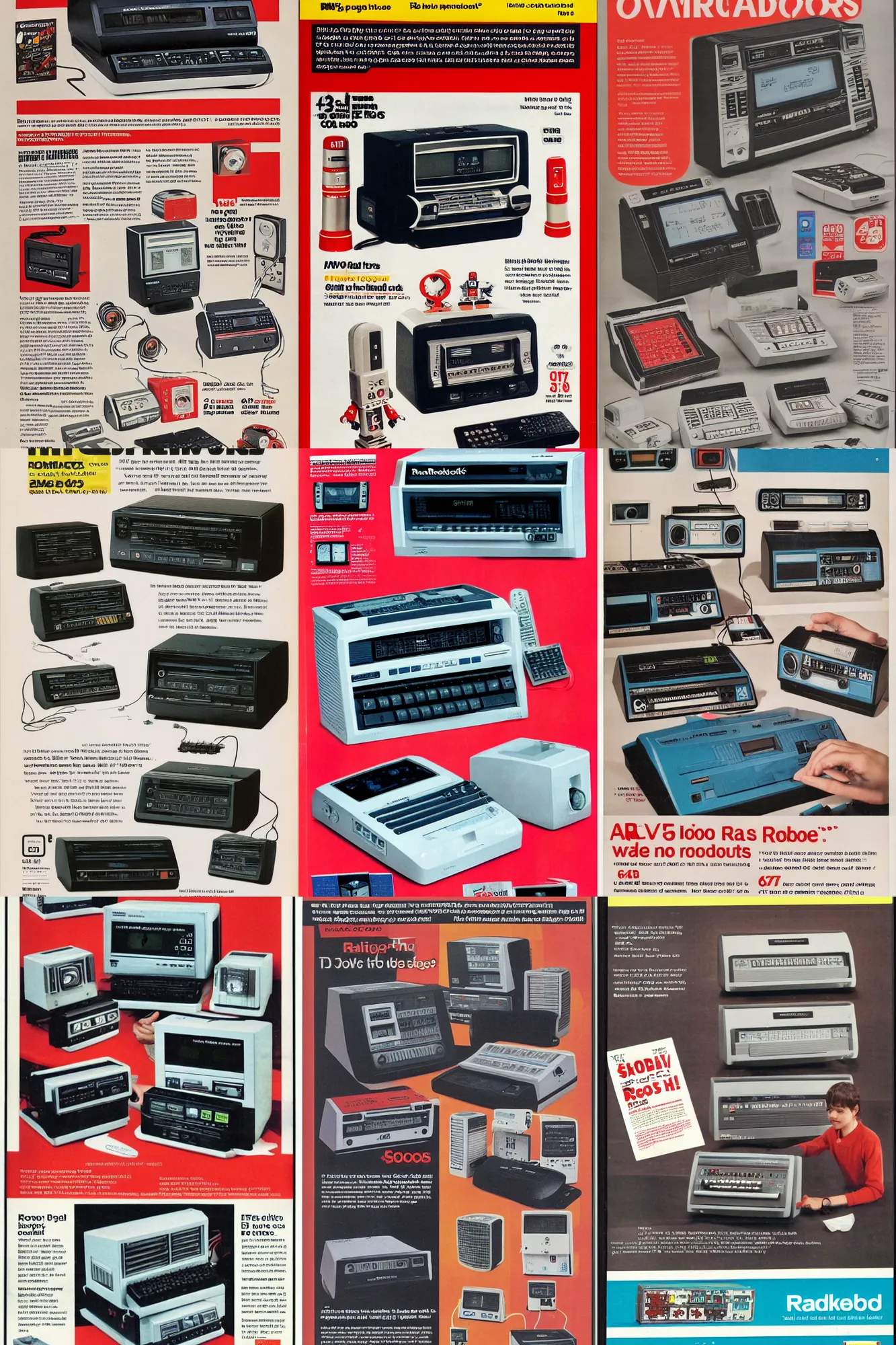 Prompt: radio shack catalog page advertising commodore 64 robots