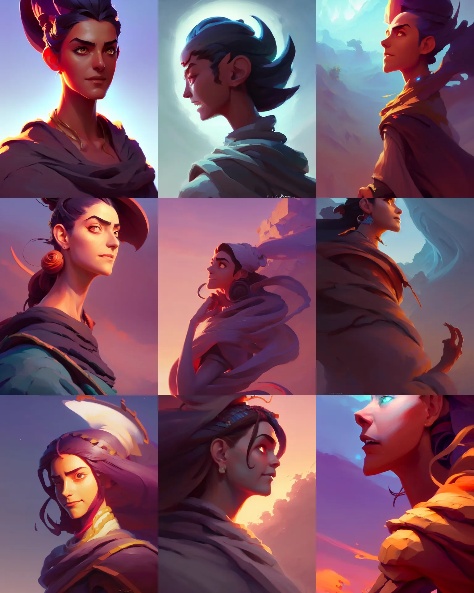 Prompt: side shot centered painted portrait, maya ali wind sorcerer, octane render, arcane, gloomhaven, matte painting concept art behance hd artstation by jesper ejsing, by rhads and makoto shinkai and lois van baarle and ilya kuvshinov and rossdraws