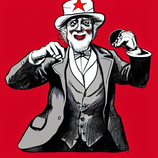 Image similar to uncle sam as a communist, digital art