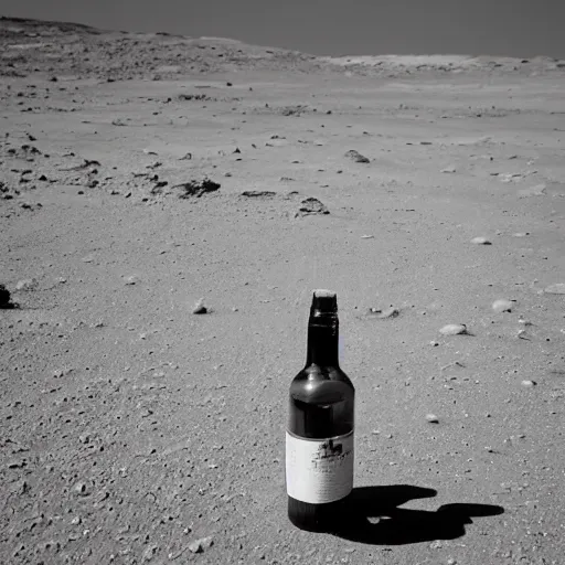 Image similar to symmetrical photo of bottle standing on mars