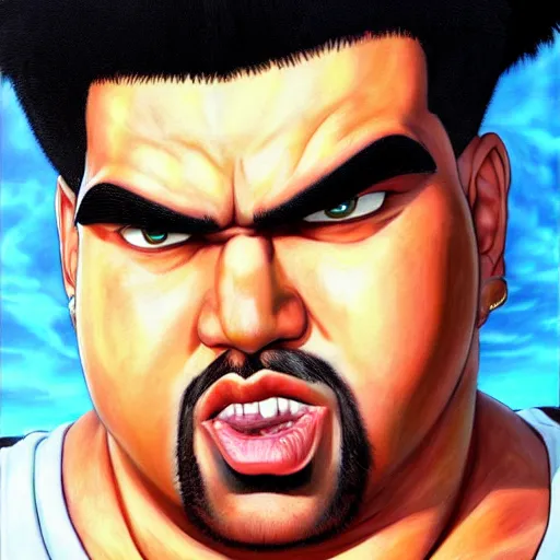 Image similar to ultra realistic portrait painting of big pun, art by akira toriyama, 4 k, dragon ball artstyle, cel shaded, highly detailed, epic lighting