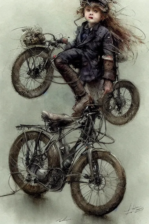 Image similar to ( ( ( ( ( electric powered future bike. drizzling lightning machine parts. muted colors. ) ) ) ) ) by jean - baptiste monge!!!!!!!!!!!!!!!!!!!!!!!!!!!