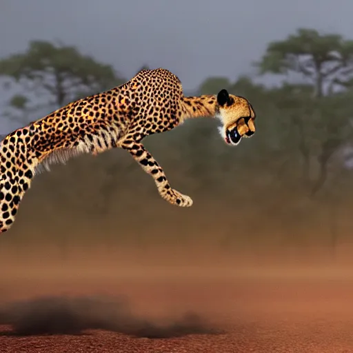 Prompt: a humanoid cheetah fighting in the vietnam war, 4 k, hyper realistic, dslr, landscape, high resolution